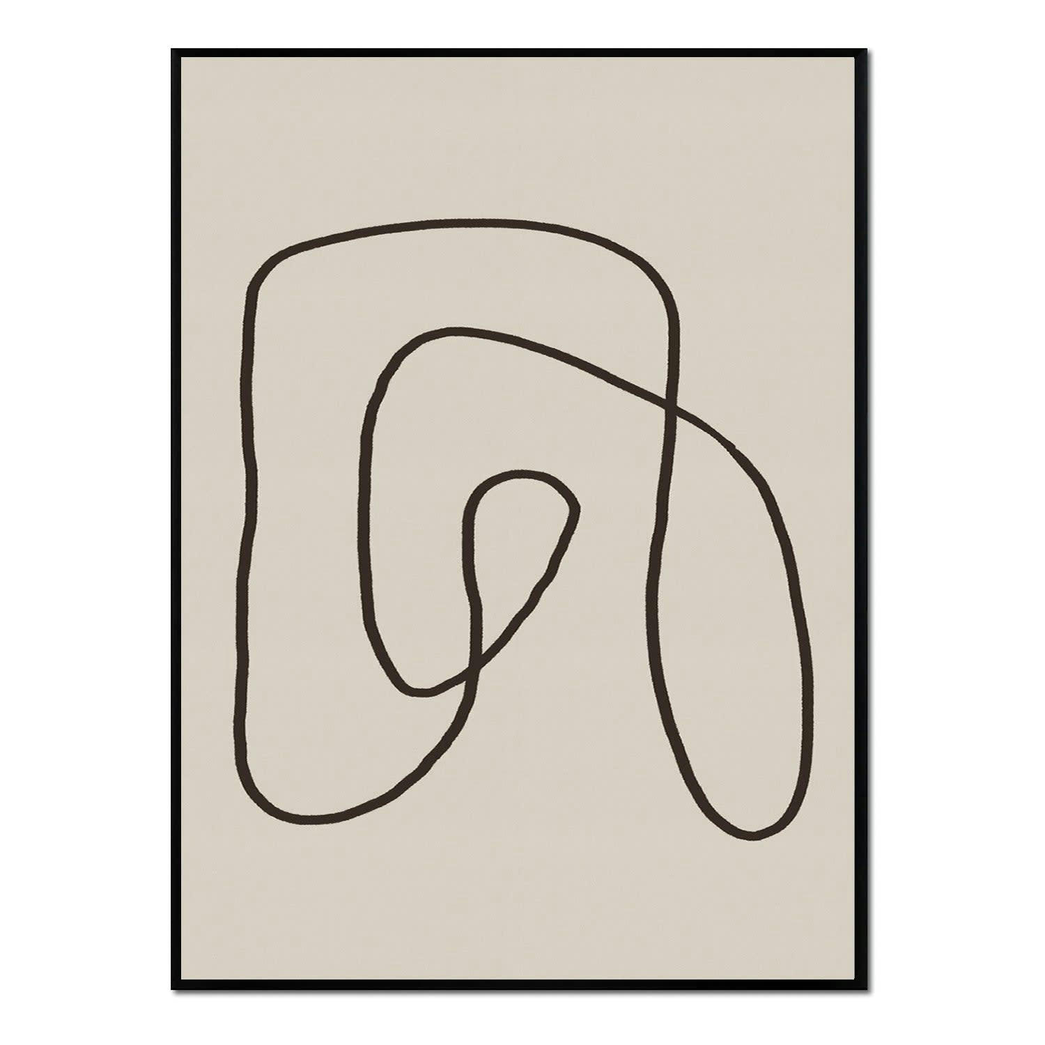 MINIMALISMO - Affiche avec cadre noir -  lignes minimalistes - 30x40