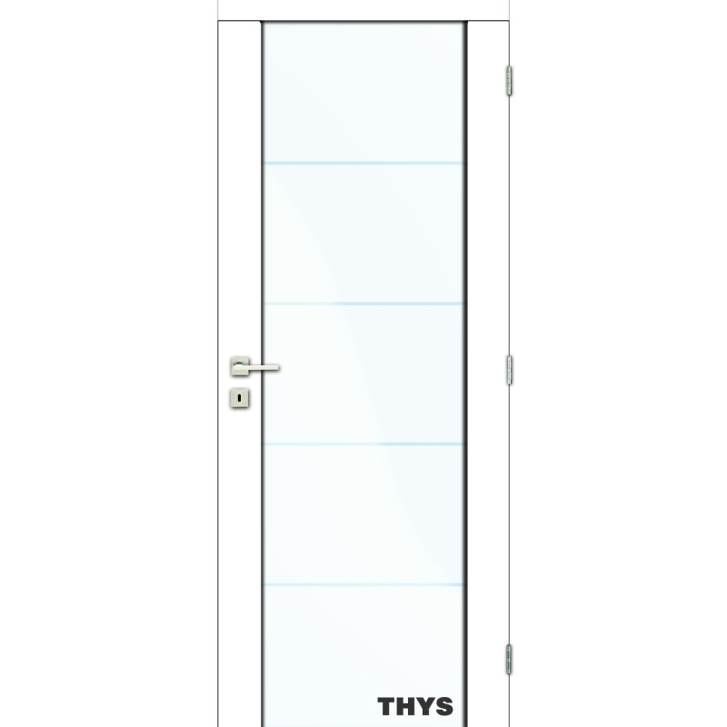 Bloc-porte fini S63 Laminado New Glas Design platina blanc 83 cm THYS