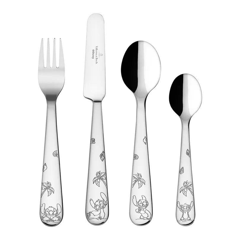 Kinderbesteck-Set 4-teilig Stitch
