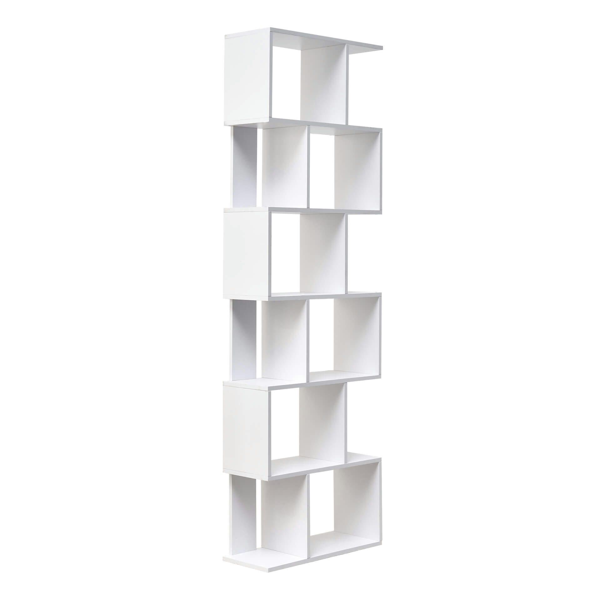 OSLO - Bibliothèque étagère avec 6 étagères en mdf blanc