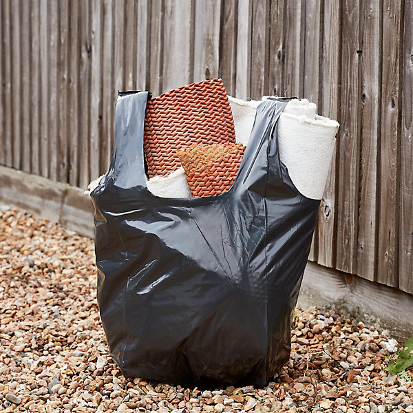 5 sacs à gravats ultra-résistants noir 70L