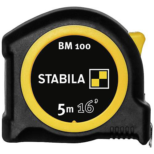 Mètre-ruban STABILA BM 100 5 m cm/pouce, boîtier ABS Softgrip 19567
