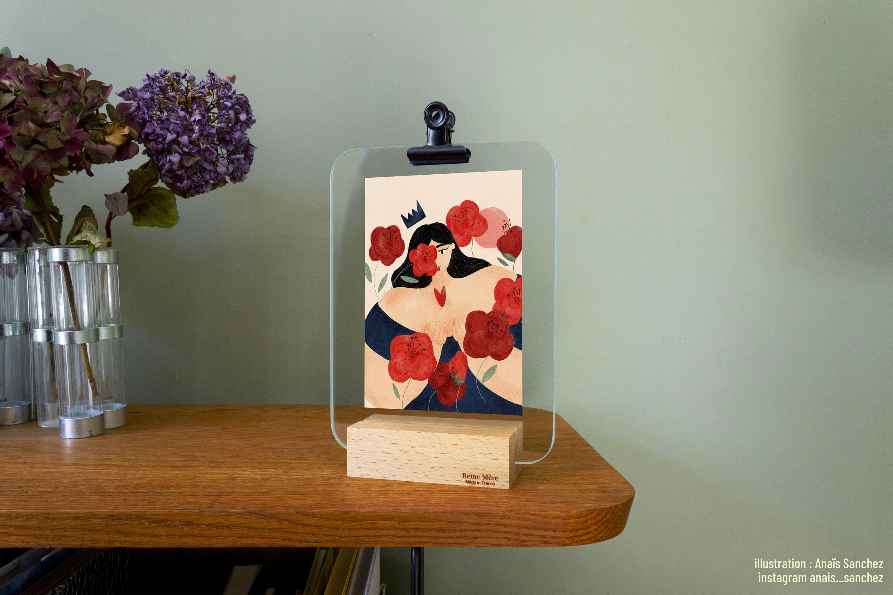 - Porte photo verrière pince noire 21x15cm