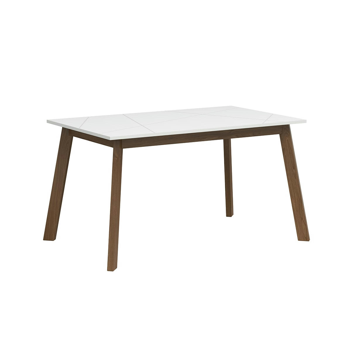 - Table à manger extensible 4 à 6 places stratifiés blanc et naturel
