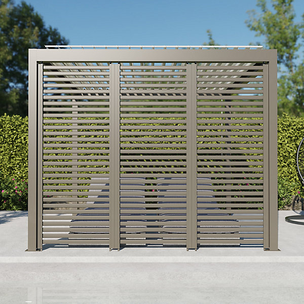 Paroi ajourée 0,96 m gris taupe RAL 7039 pour pergola Salto Alumin'home