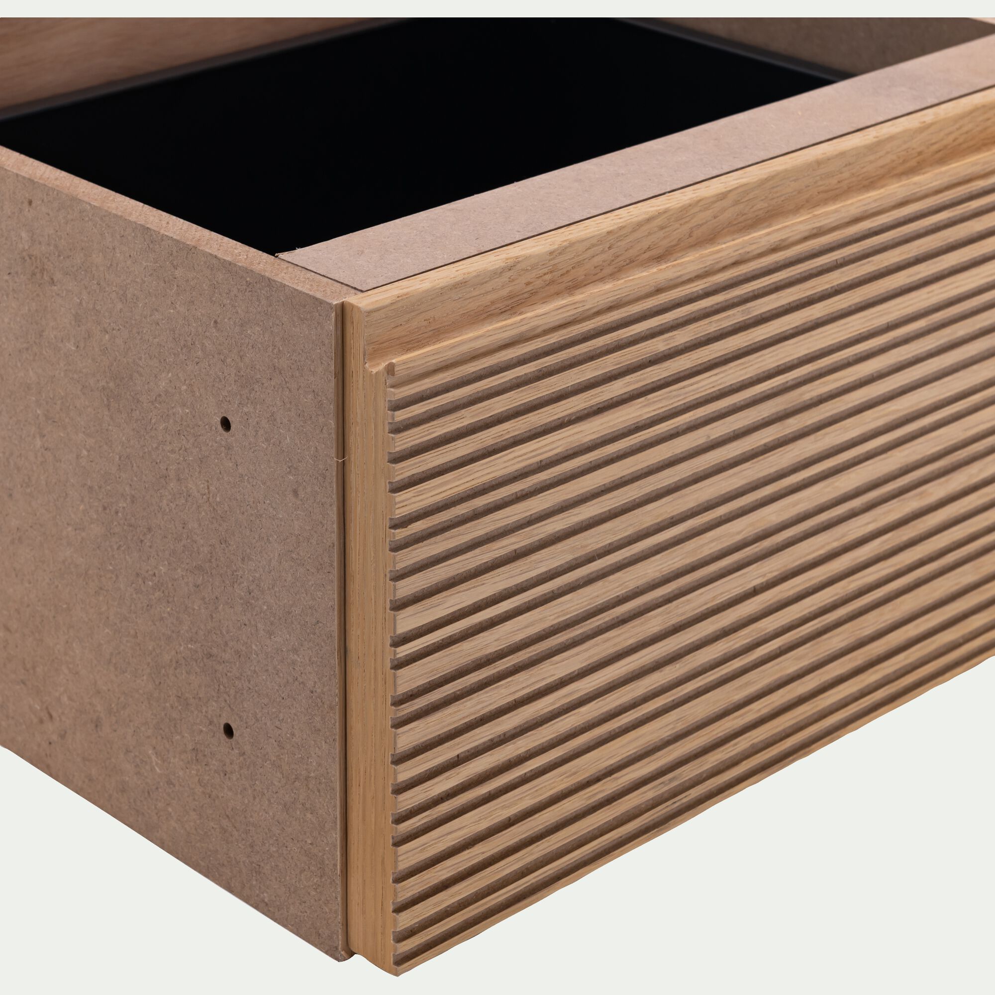 TASSIA - Bloc de 1 tiroir en chêne strié L40cm - bois clair