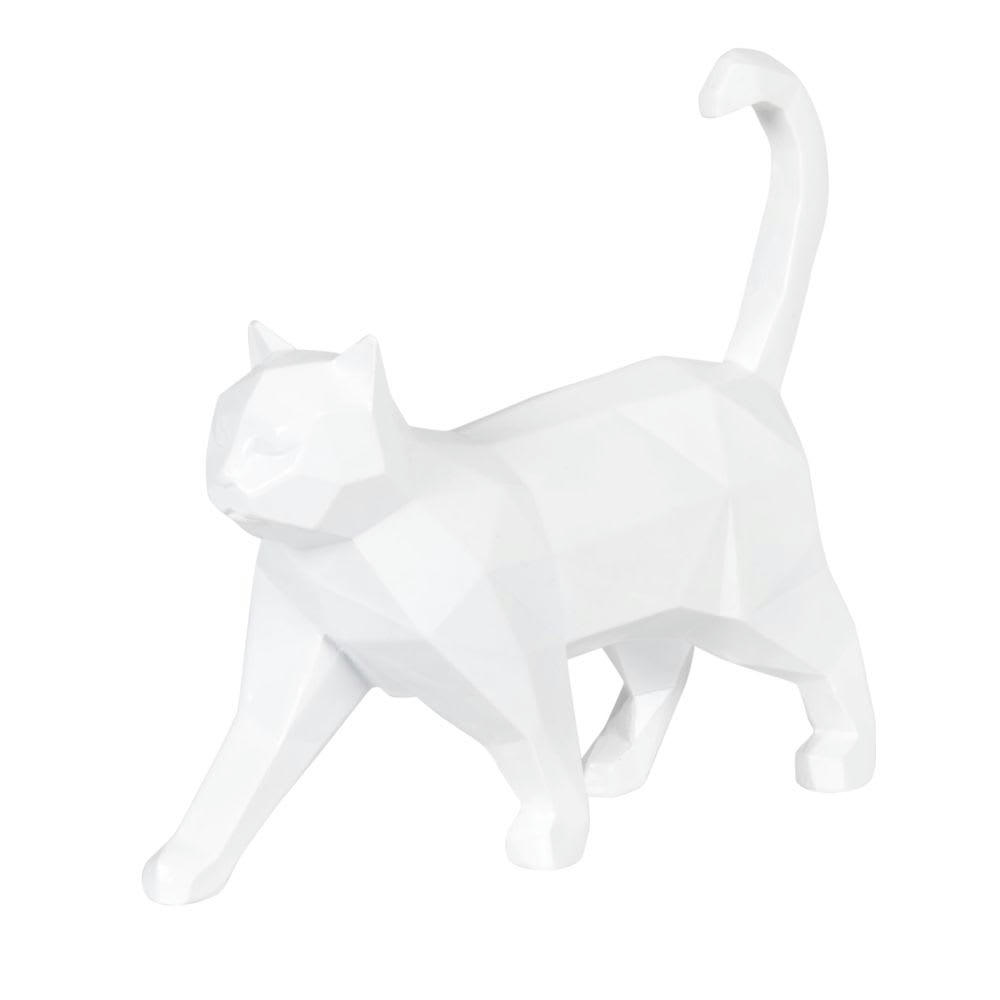 - Statuette origami chat blanc H13