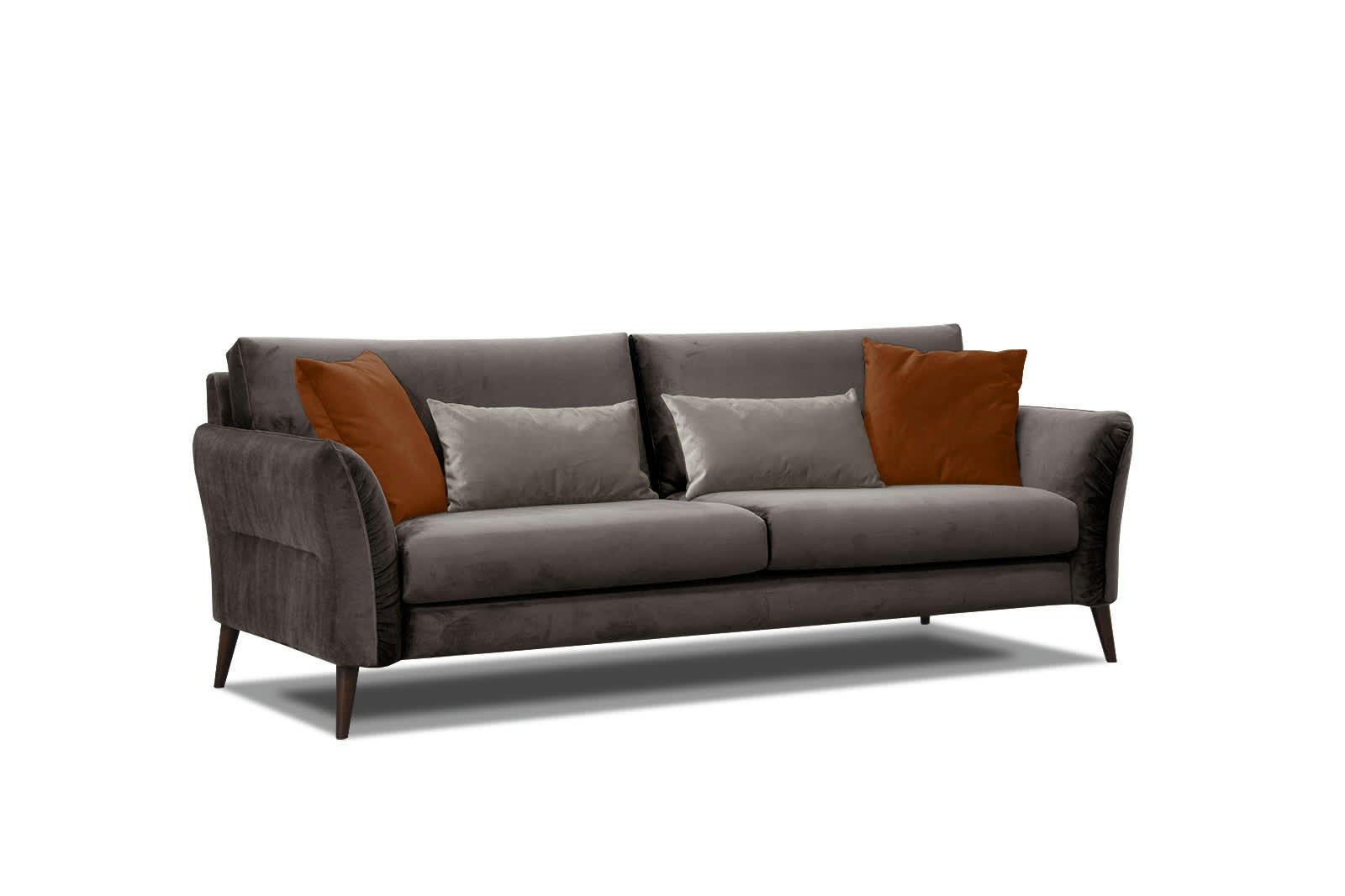 FIGARI - Canapé 3 places tissu chocolat