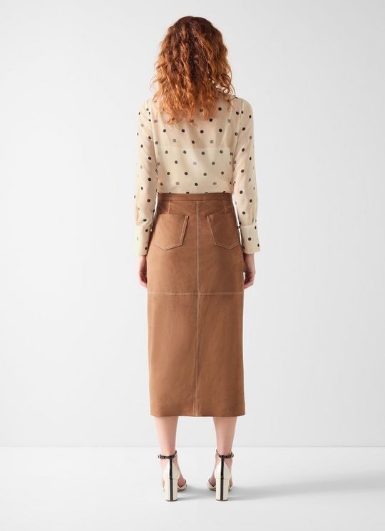 Hester Navy Ruffle Spotted Blouse