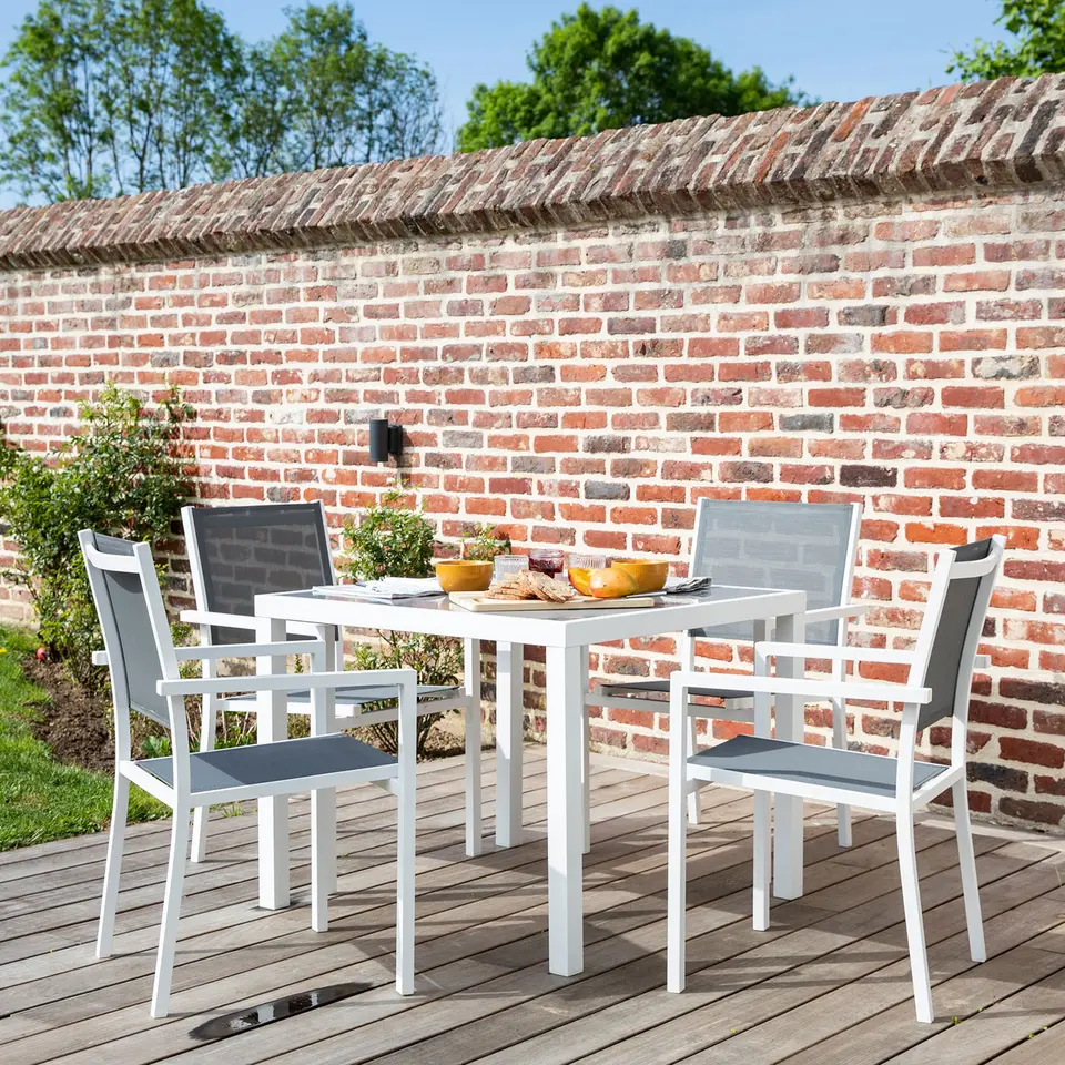 Happy Garden Tuinmeubilair BERGAMO - Wit - Aluminium