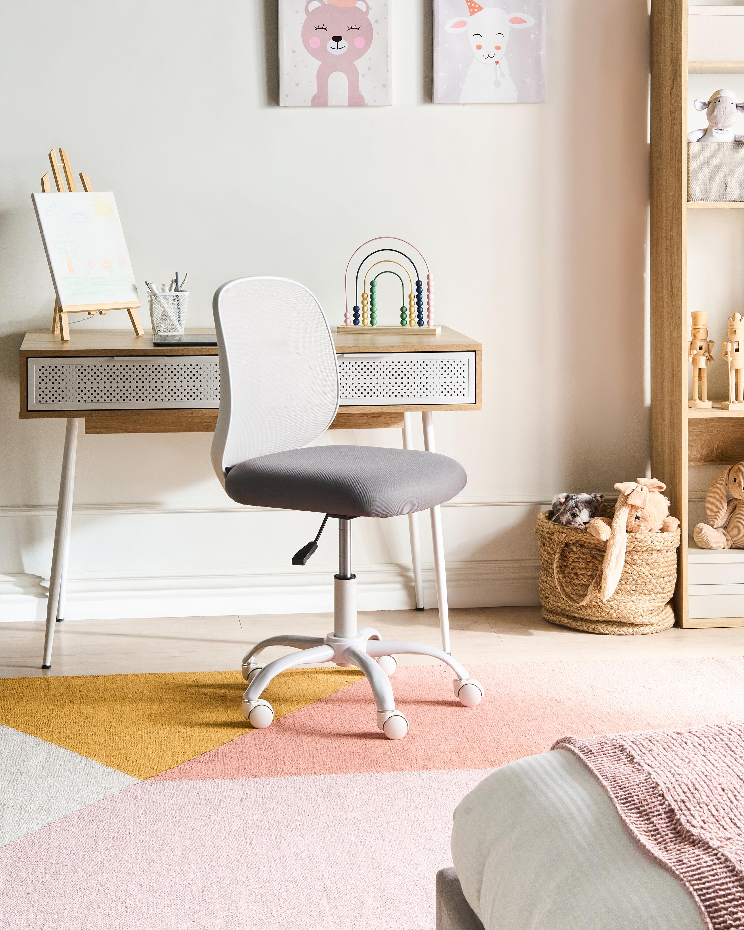 Desk Chair BLISSFUL Fabric Grey