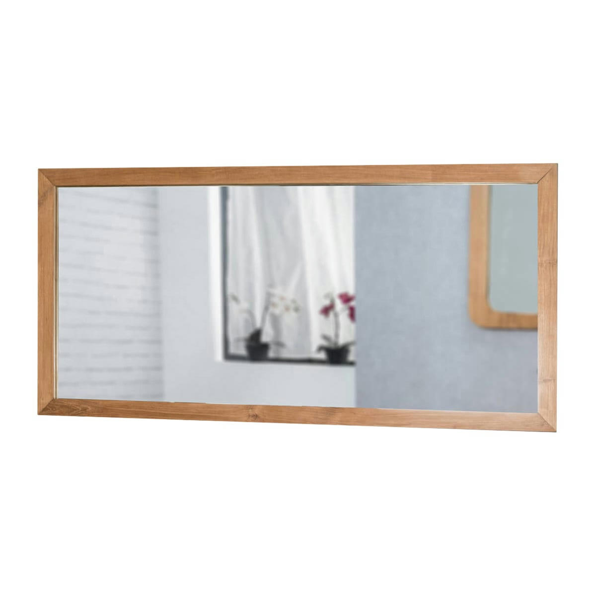 - Grand miroir rectangle en teck massif 145x70