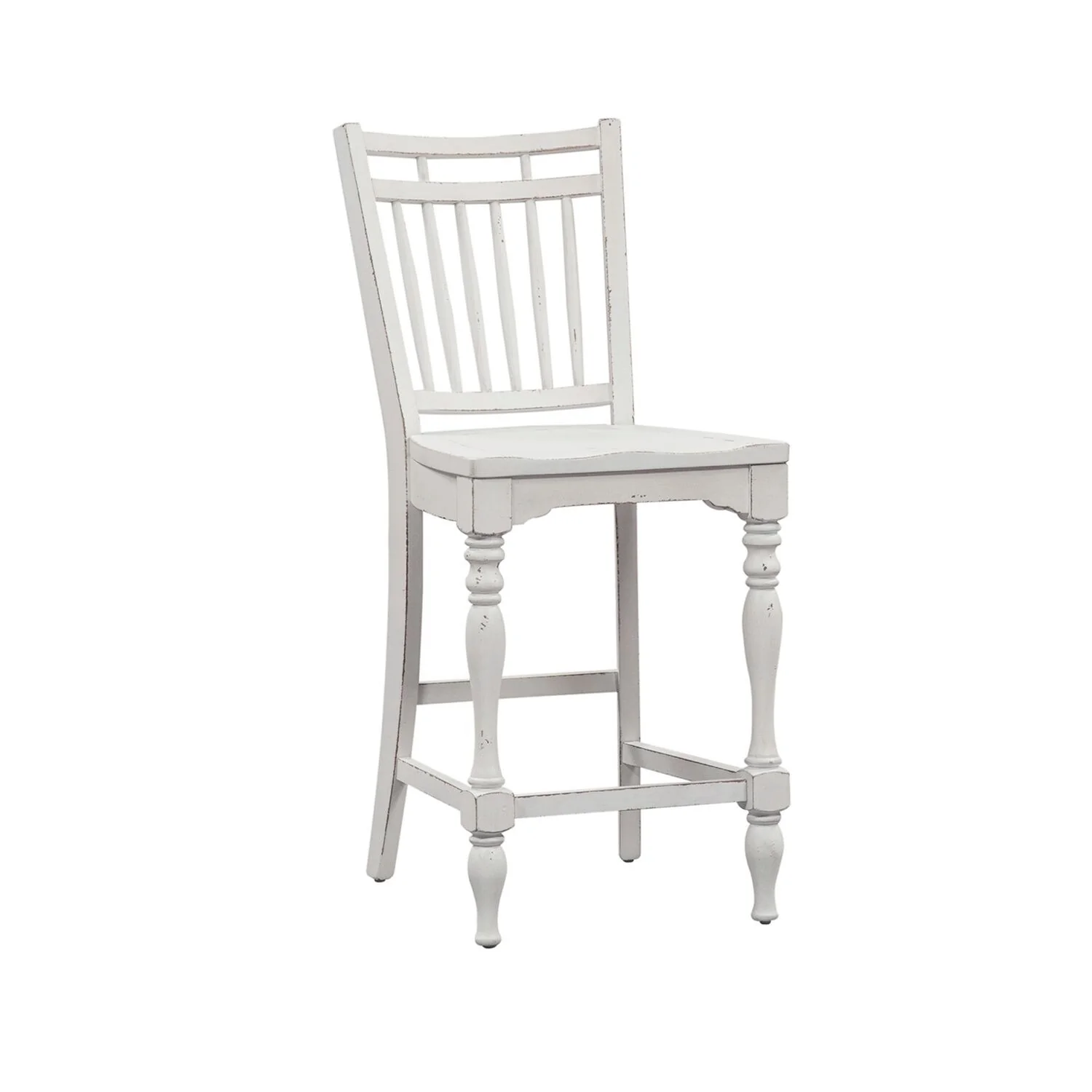 Magnolia Manor Antique White Weathered Bark Spindle Back Counter Chair (Set of 2)