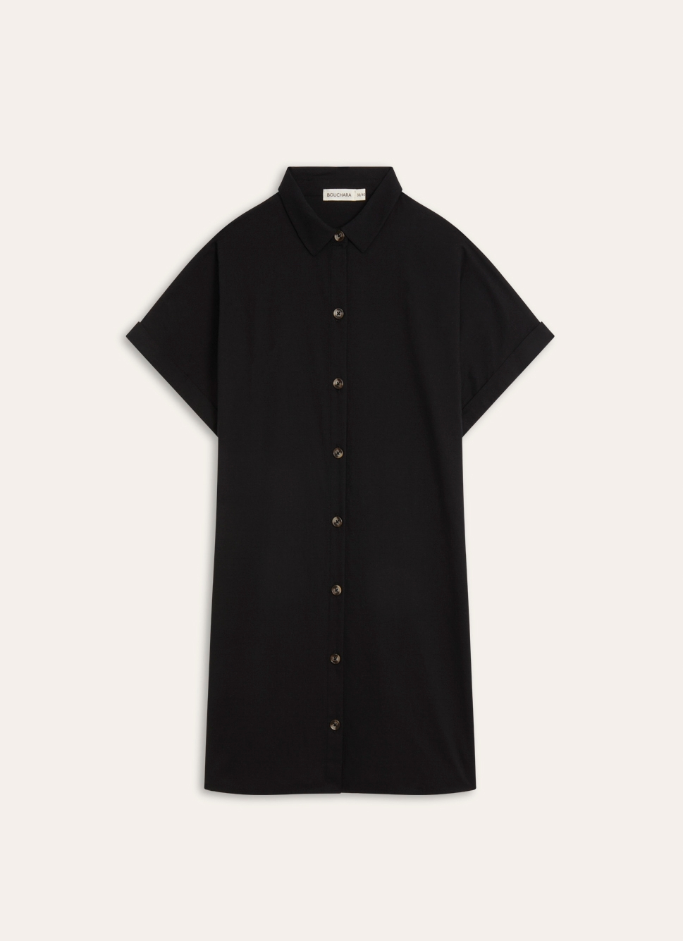 TUNIQUE MANCHES COURTES EN COTON TWILL EMERAUDE