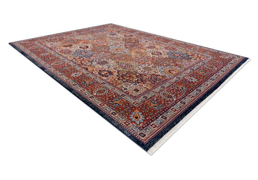 Dywan wełniany KESHAN Frędzle, Ornament, ramka orientalny 80x145 cm