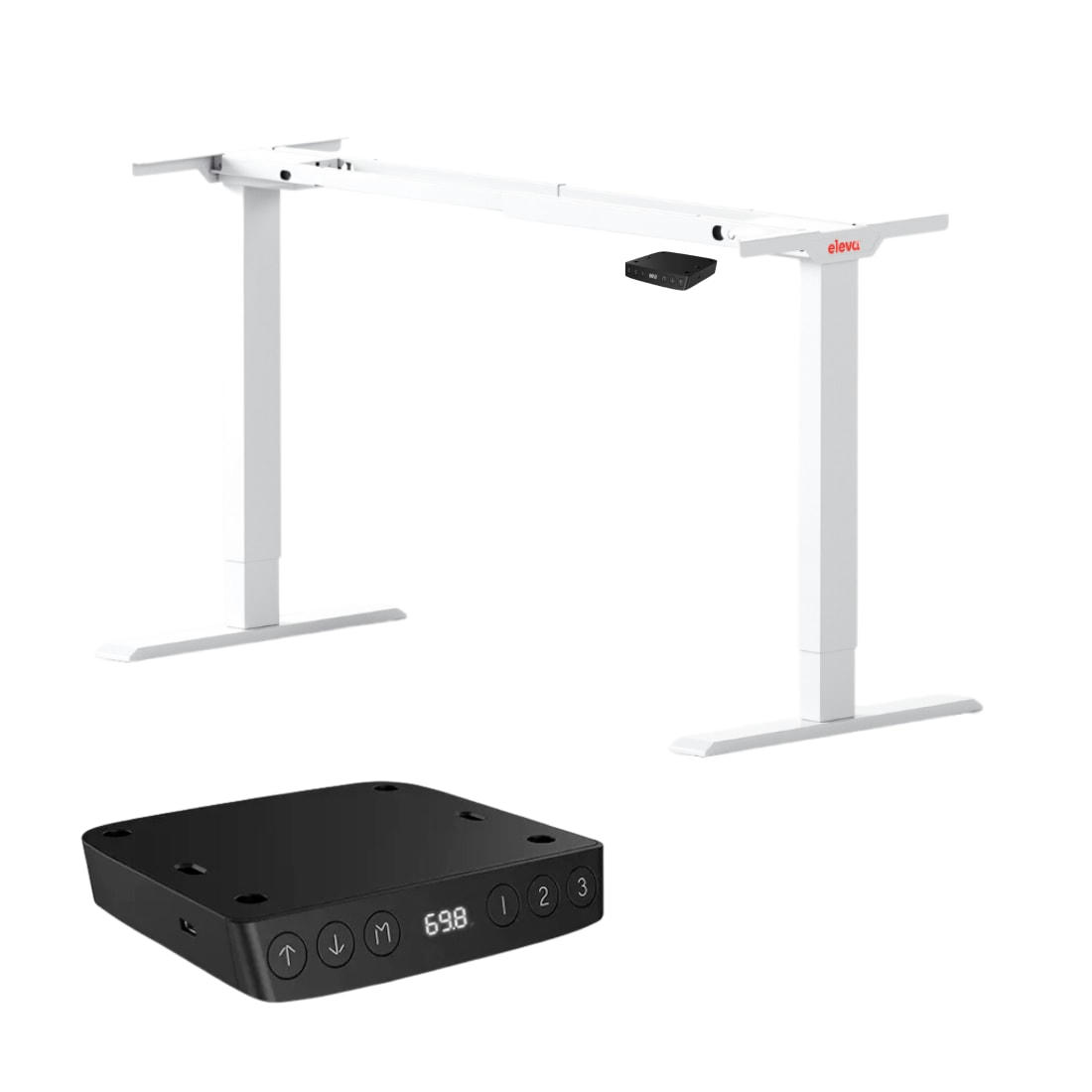 ELEVA GO - Bureau assis debout blanc Cadre Bureau Réglable en Hauteur