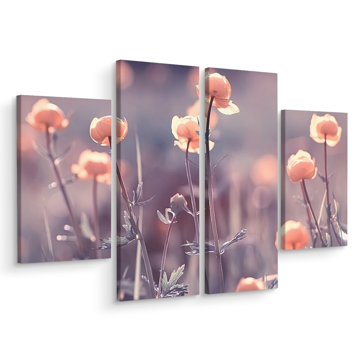 Obraz 4-Częściowy Polne ROŚLINY Natura 3D 80x60cm