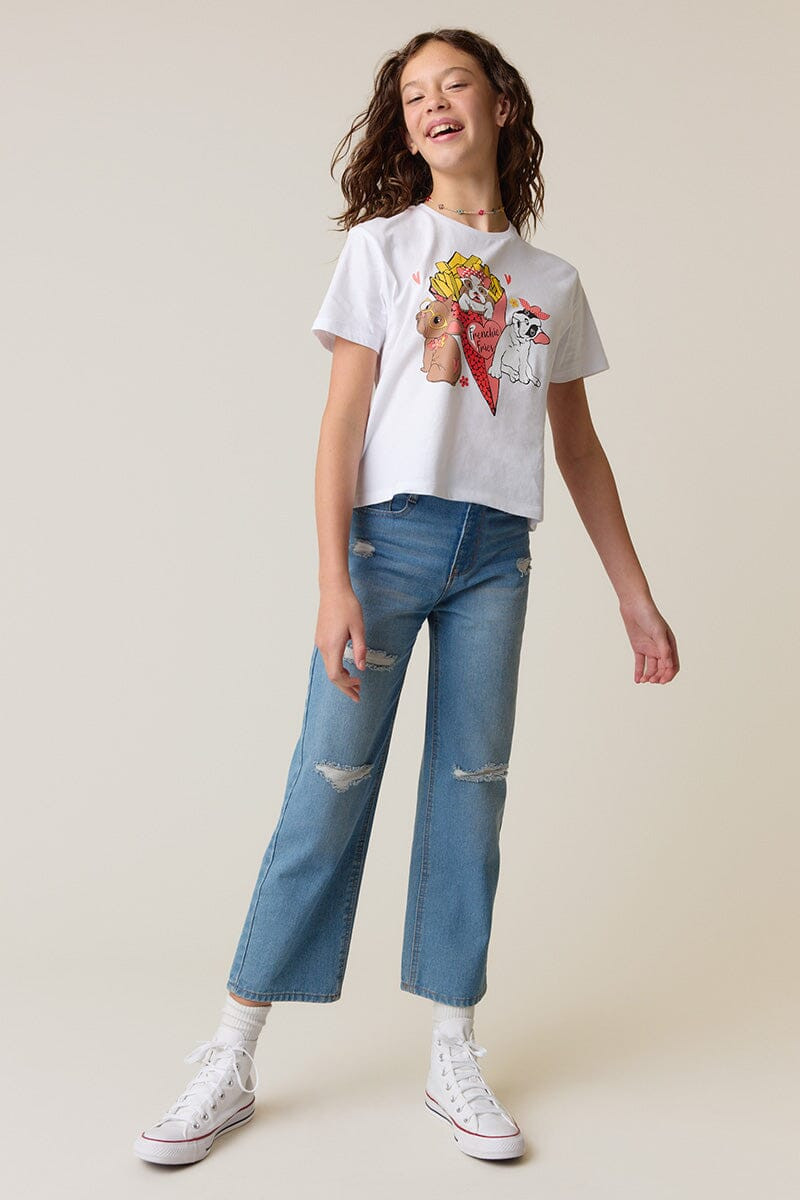 Hello Franki Frenchie Fry Graphic Tee for girls