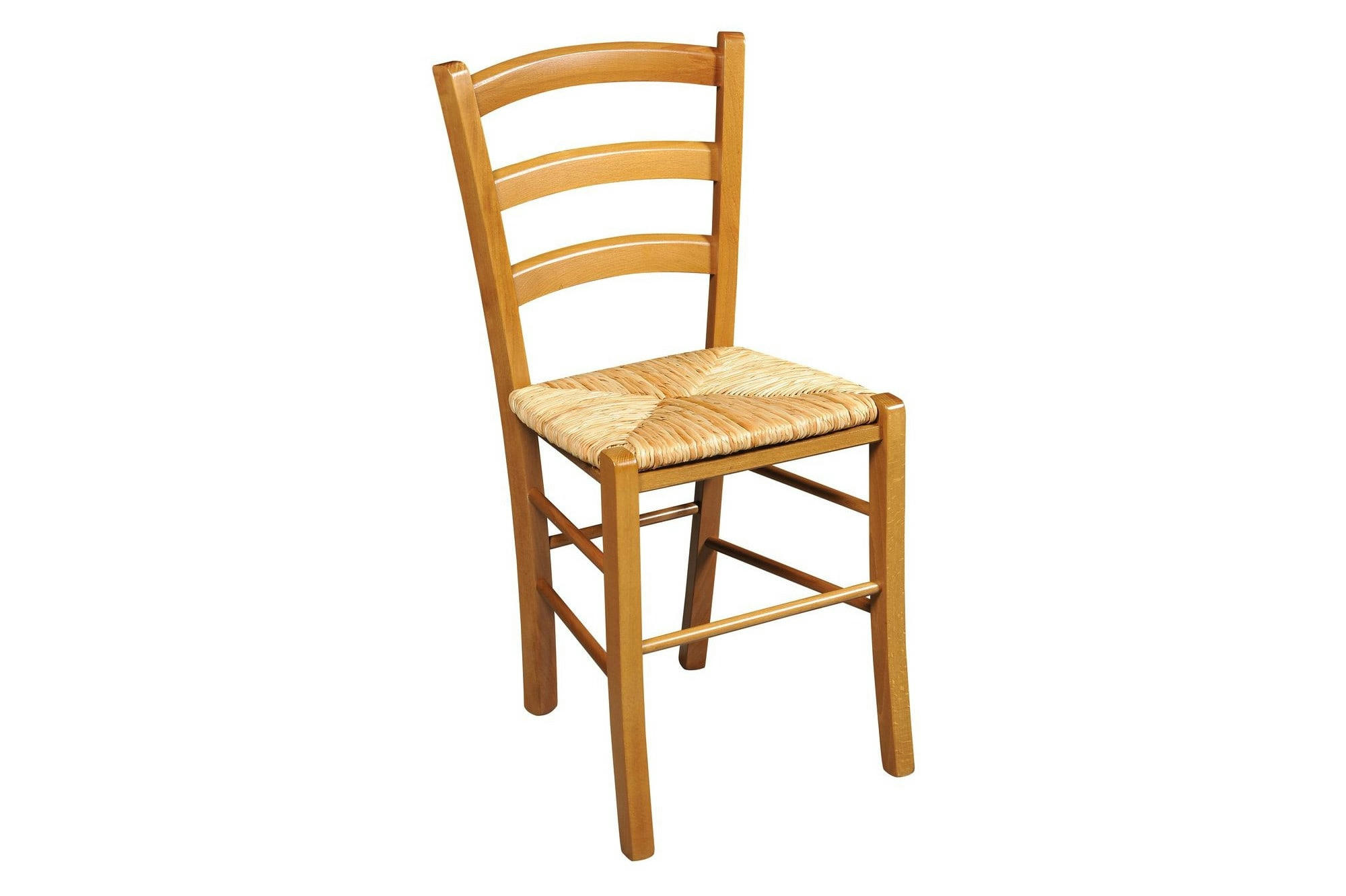 TINA - Lot de 2 chaises bois assise paille de seigle