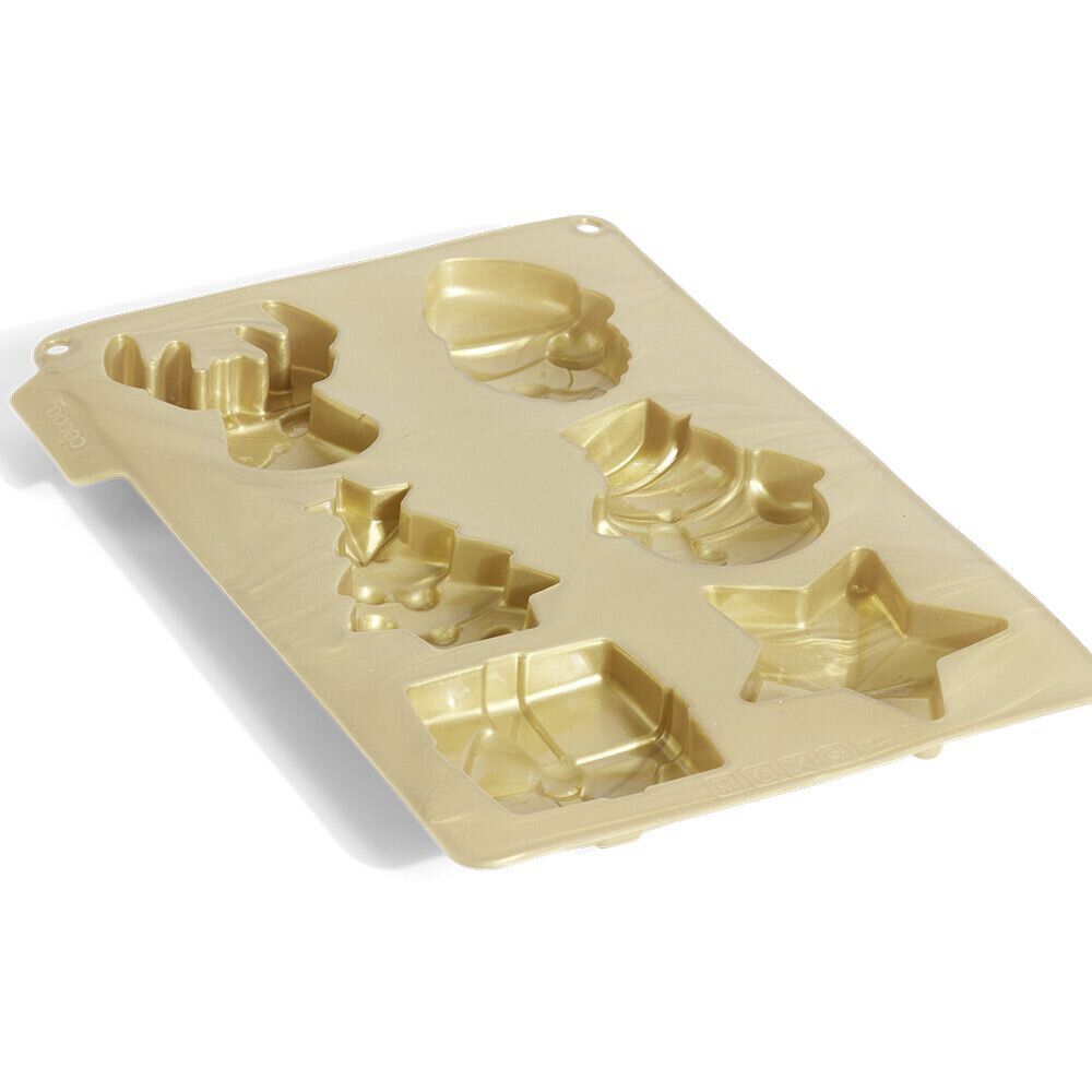 Moule silicone 6 formes de No&euml;l 27x19xH2cm
