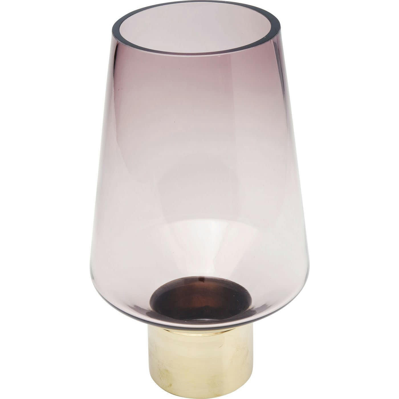 NOBLE RING - Vase en verre violet et acier doré H26