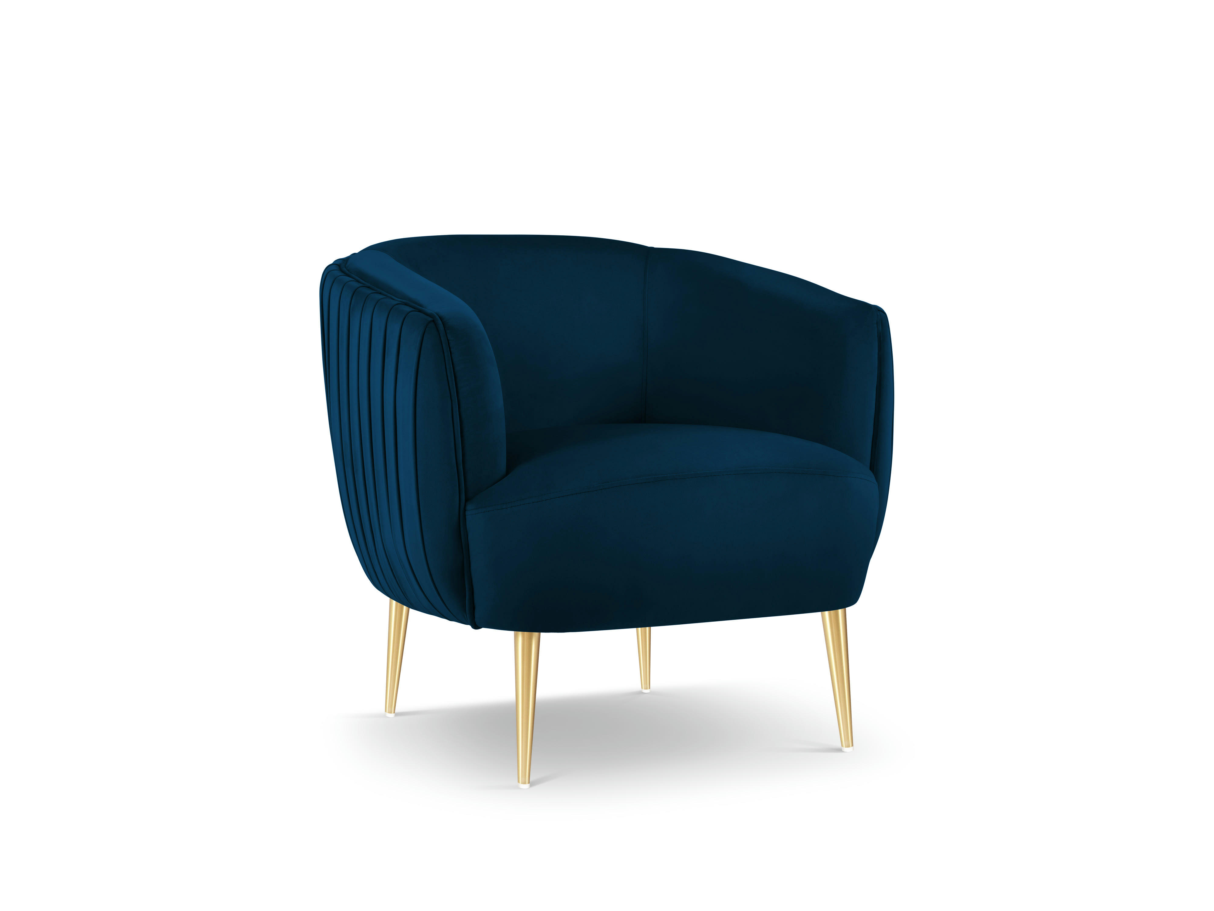 MOSS - Fauteuil en velours bleu marine