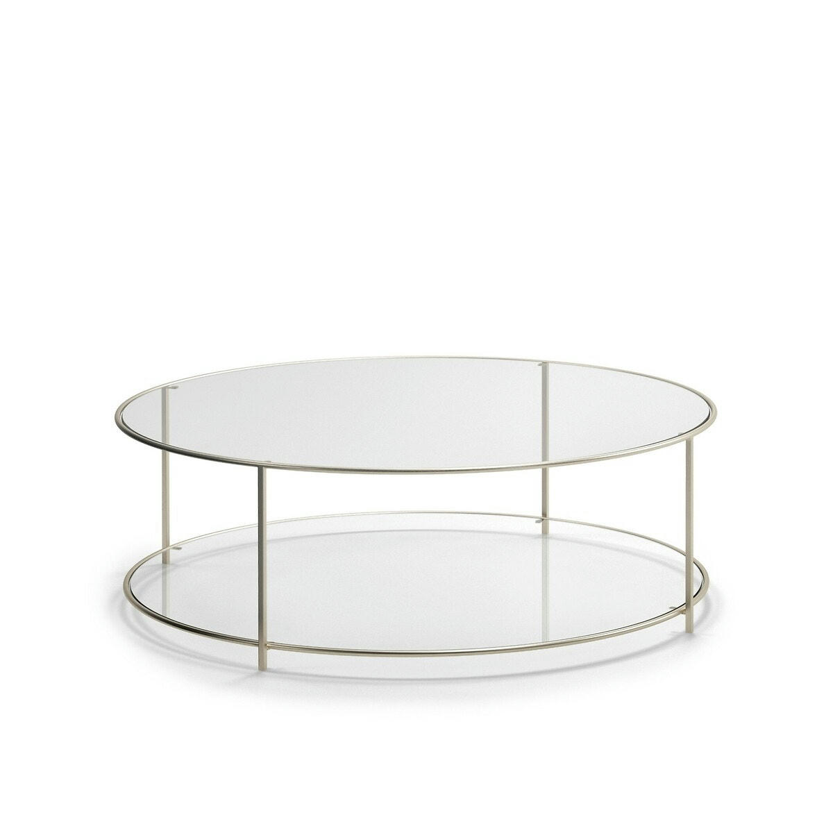Table basse ronde nickel satiné, Sybil