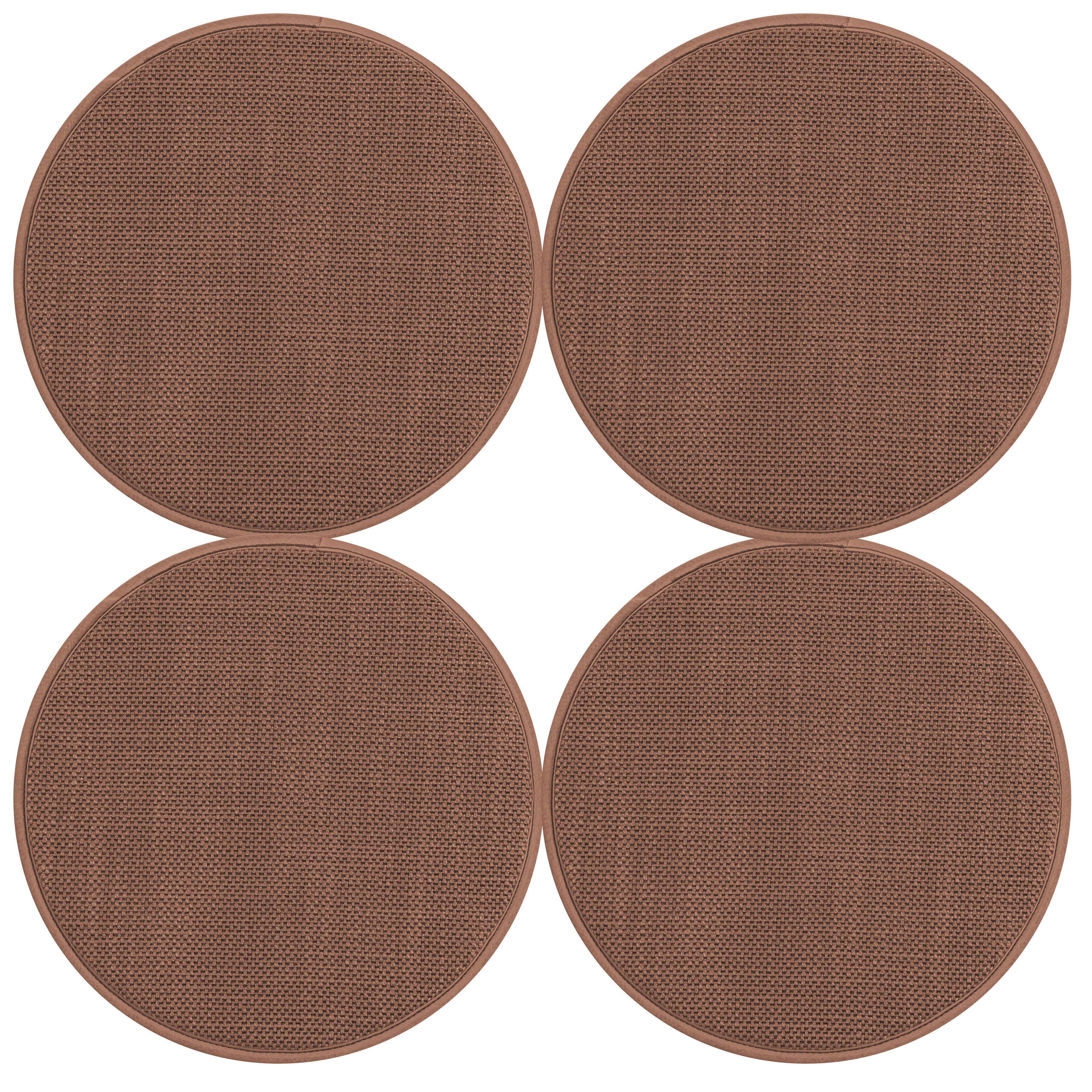 AUSTIN - Galettes de chaises rondes brique bi-matière-Lot de 4 - env.Ø 35cm