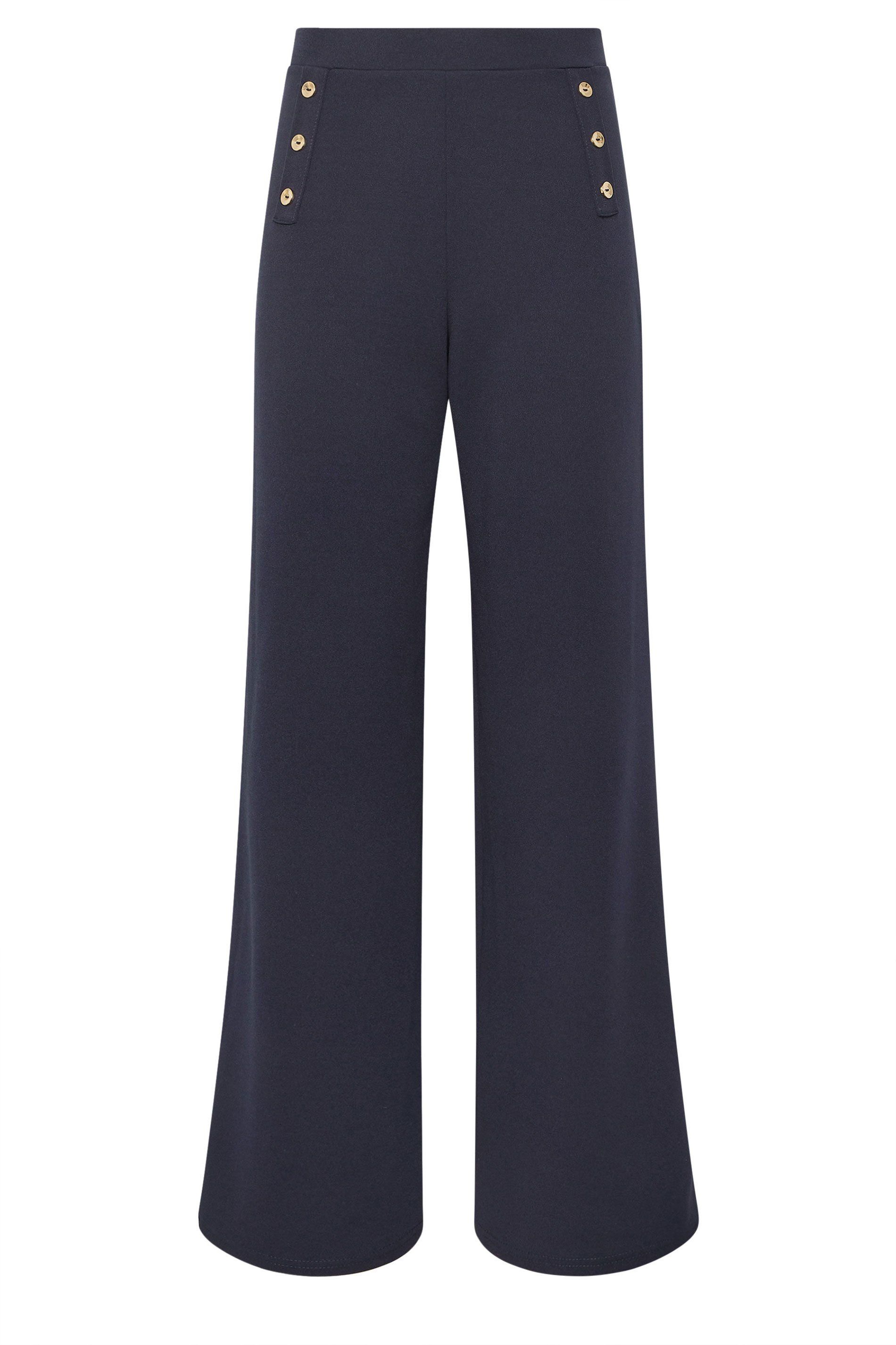 Long Tall Sally Tall Military Button Detail Wide Leg Trousers