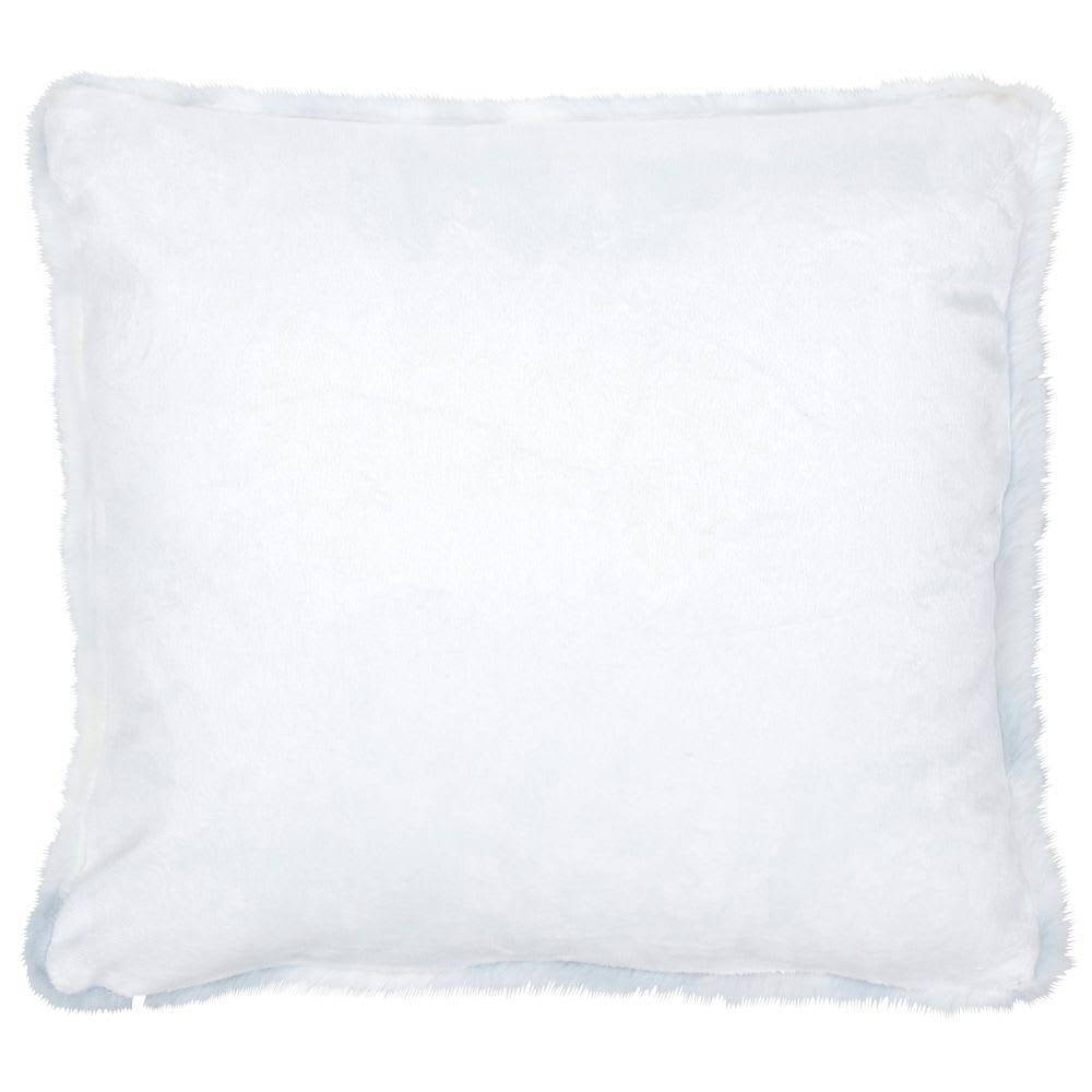 SYNNFO - Housse de coussin imitation fourrure imprimée ciel bleu clair et écru 40x40