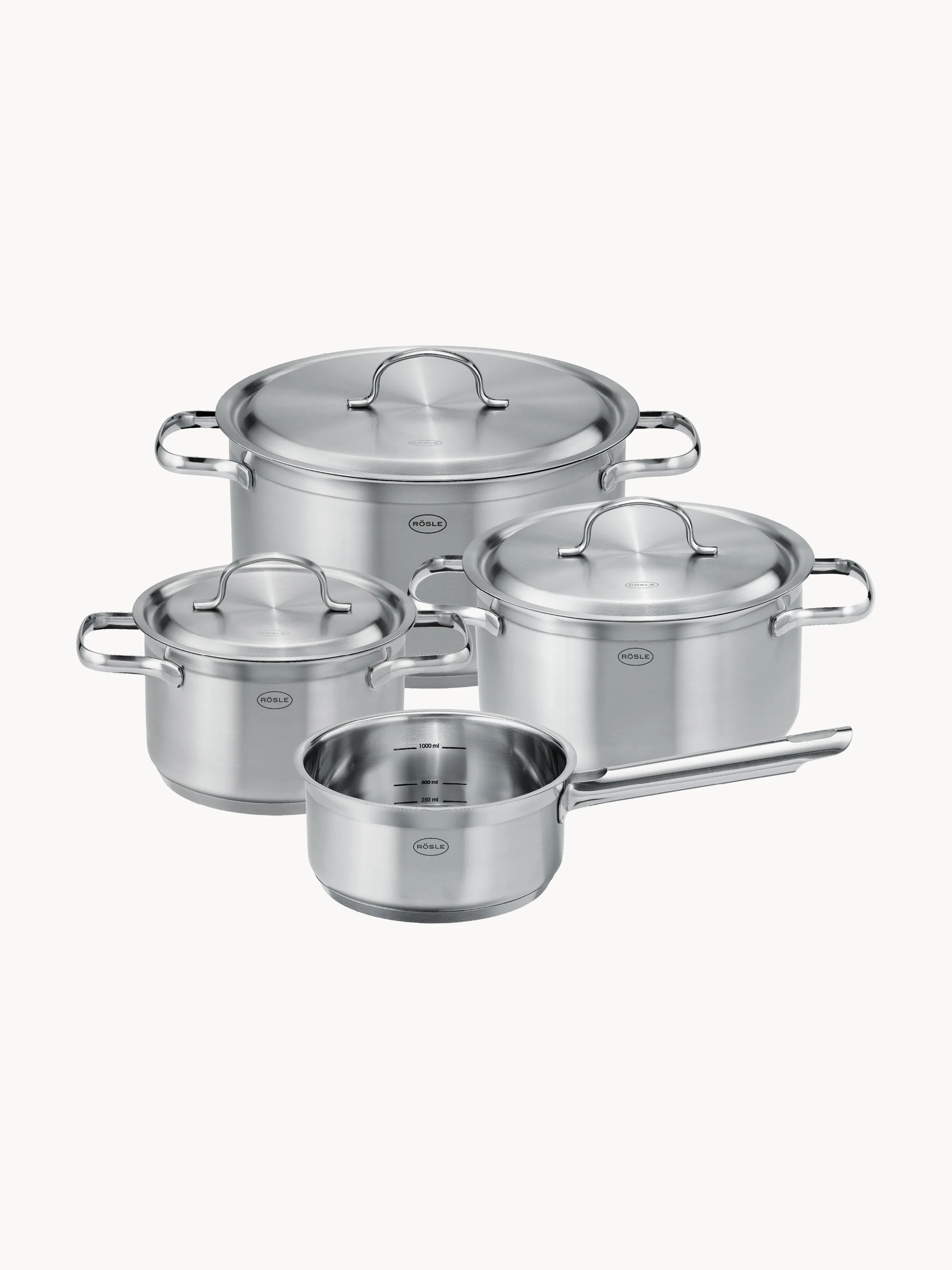 Kochtopf-Set Pureelements aus Edelstahl, 4er-Set