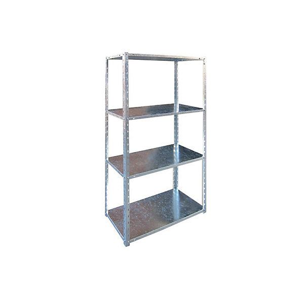 Etagère 4 tablettes L75xP30xH150 cm Acier zingué Résistance 40kg BRIXO
