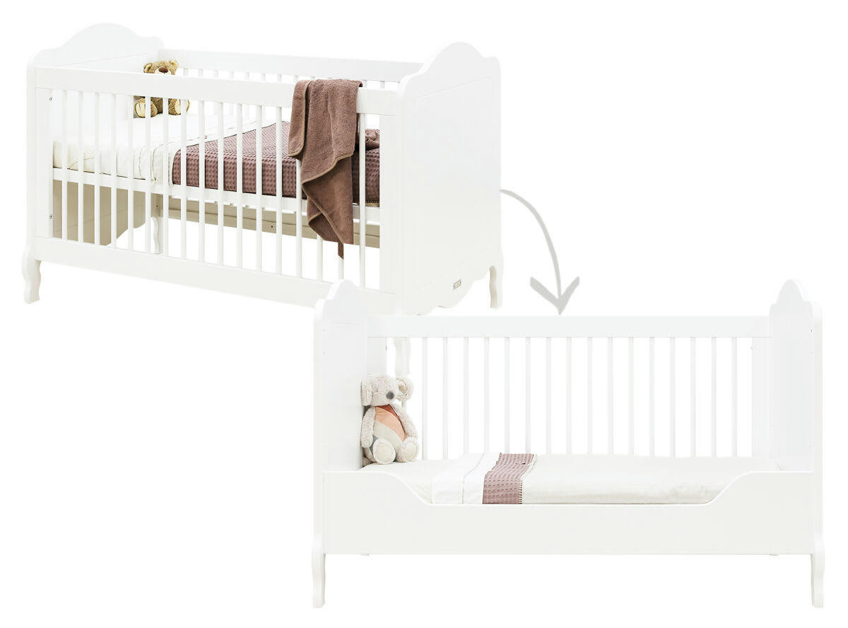 ELENA - Lit banquette 70x140 en MDF blanc