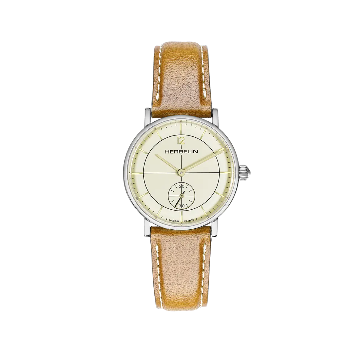 INSPIRATION – PETITE SECONDE – ACIER & CUIR CAMEL