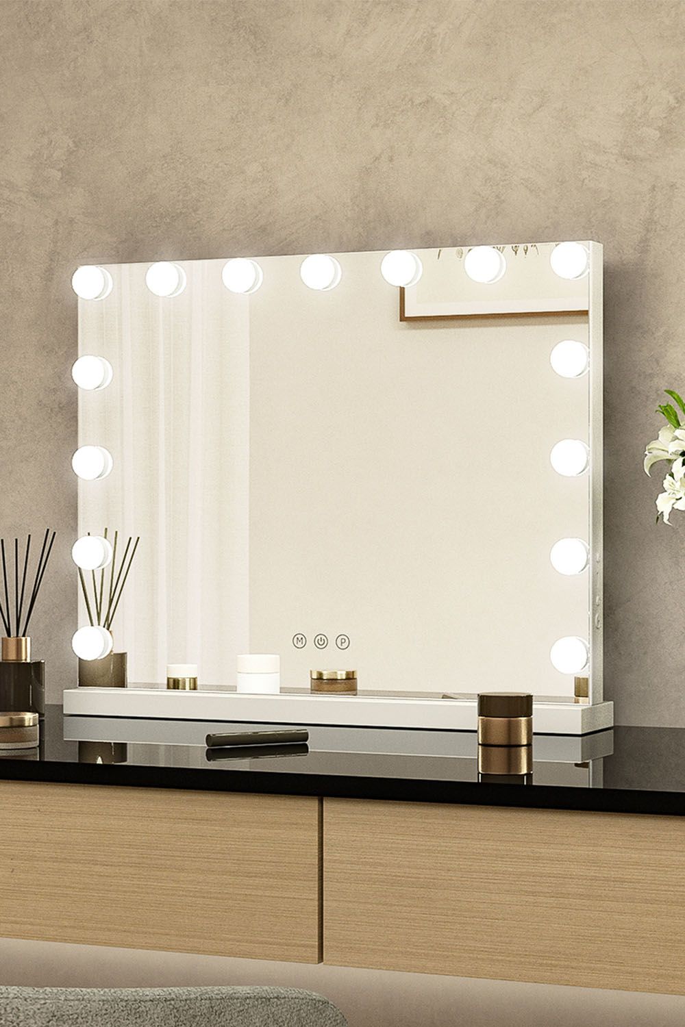 The hot sale Large Hollywood Vanity Mirror with 15 Lights