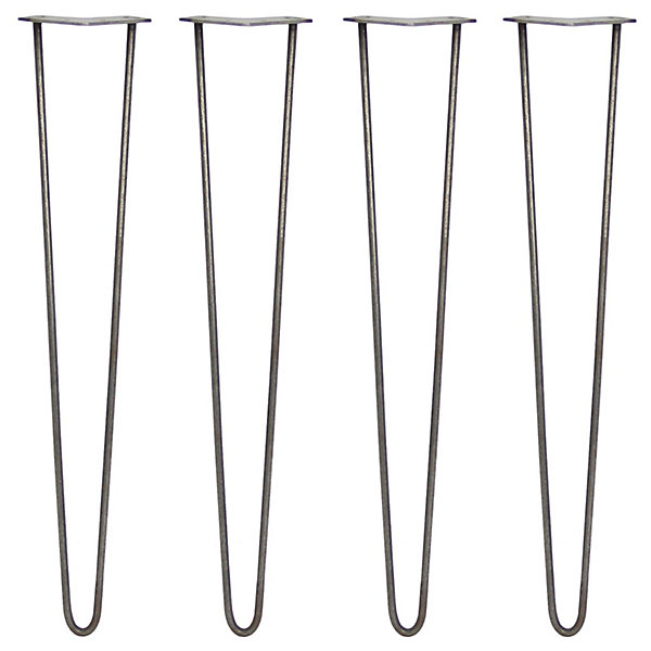 4 Pieds de Table en Epingle à Cheveux - 71cm - 2 Tiges - 10mm