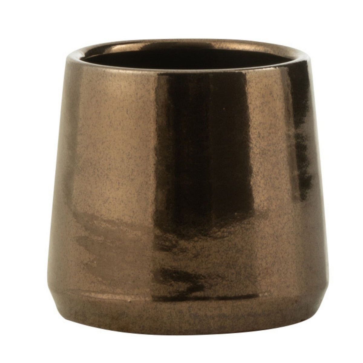 J-Line bloempot Rond Terra Blinkend - goud - extra small - Ø 14 cm