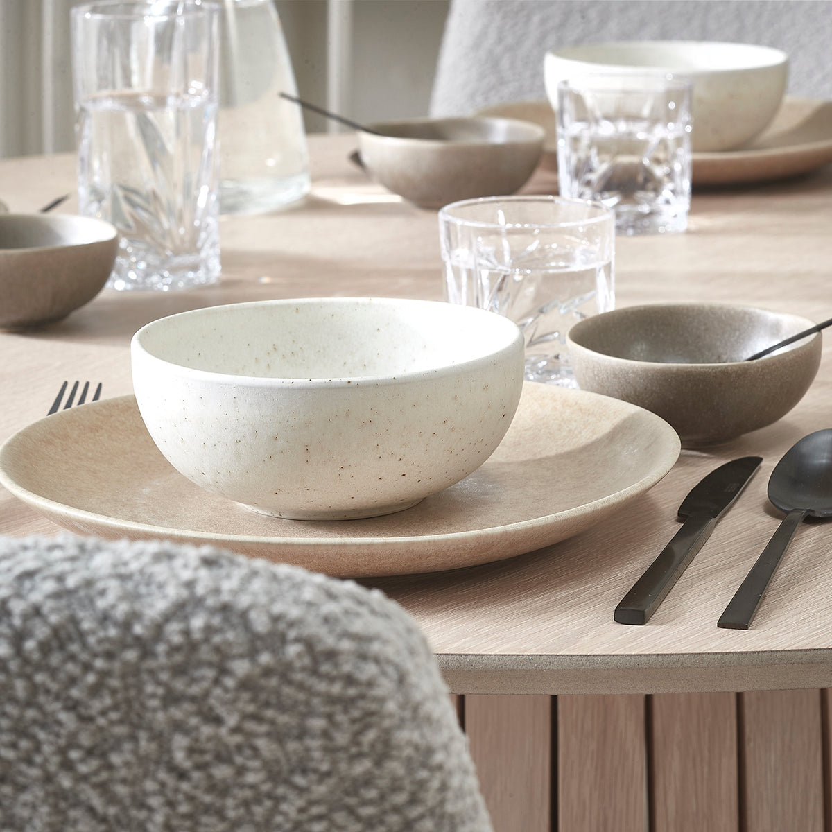 by fonQ Mixed Ceramics Kommen 4st. - Ø 15 cm - Crème