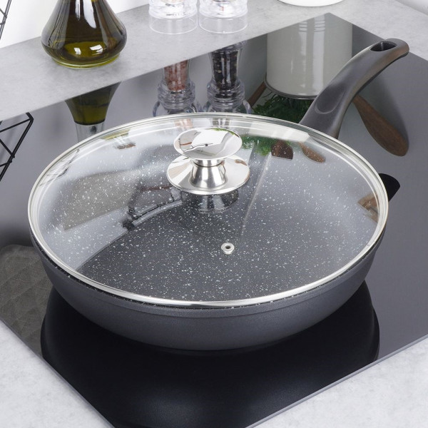 Patelnia z pokrywką granitowa 28 cm GRANDE