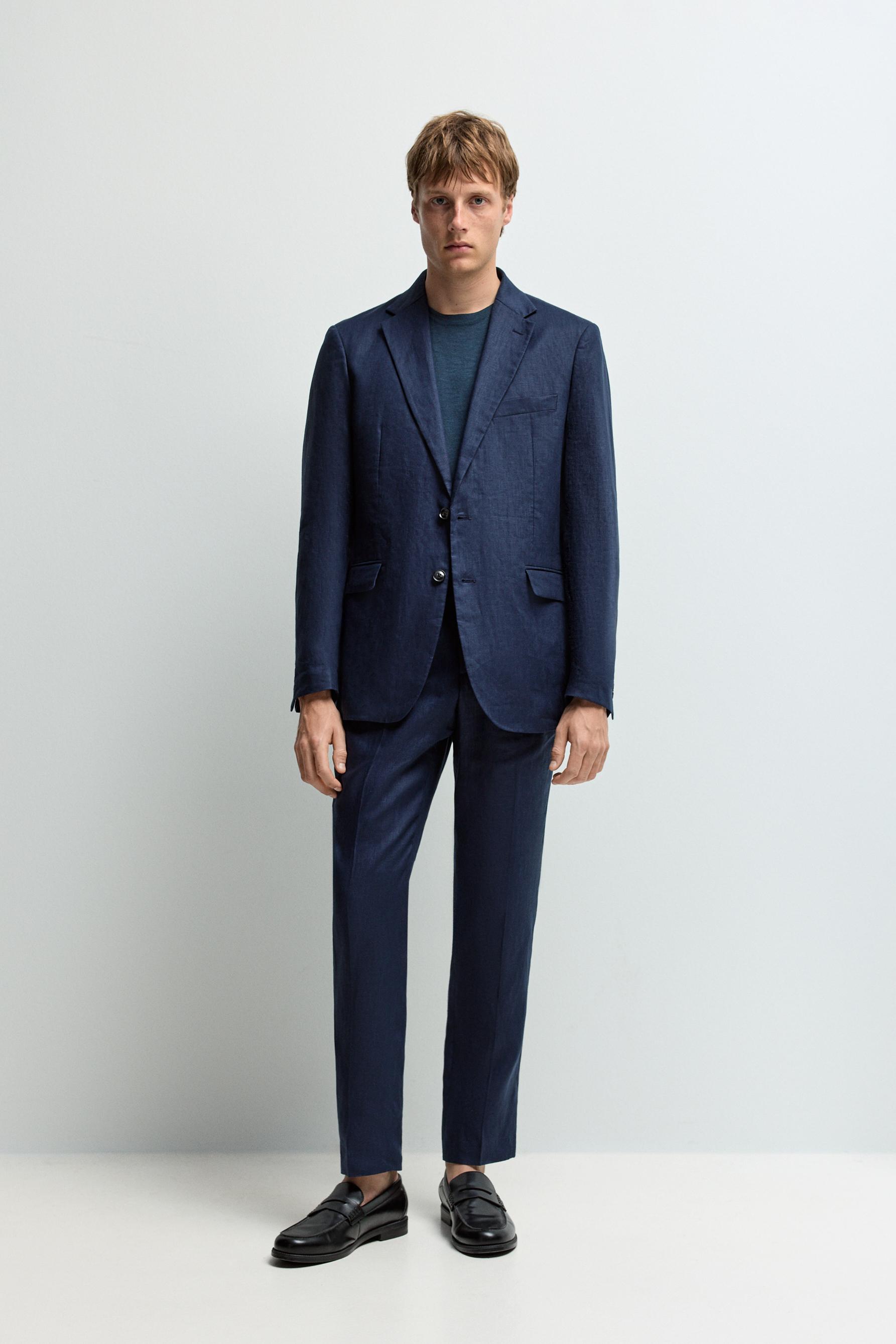 Pantalón traje 100% lino