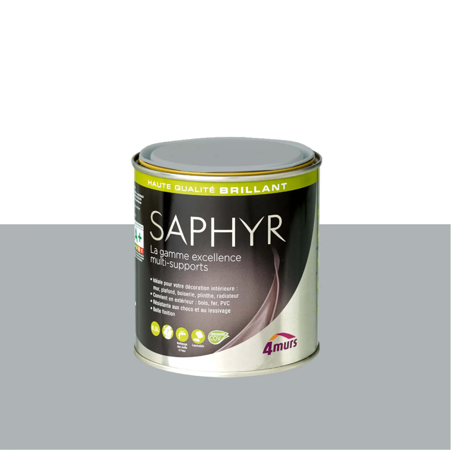 Saphyr Peinture Finition Peinture gris manet Brillant 0,5 L