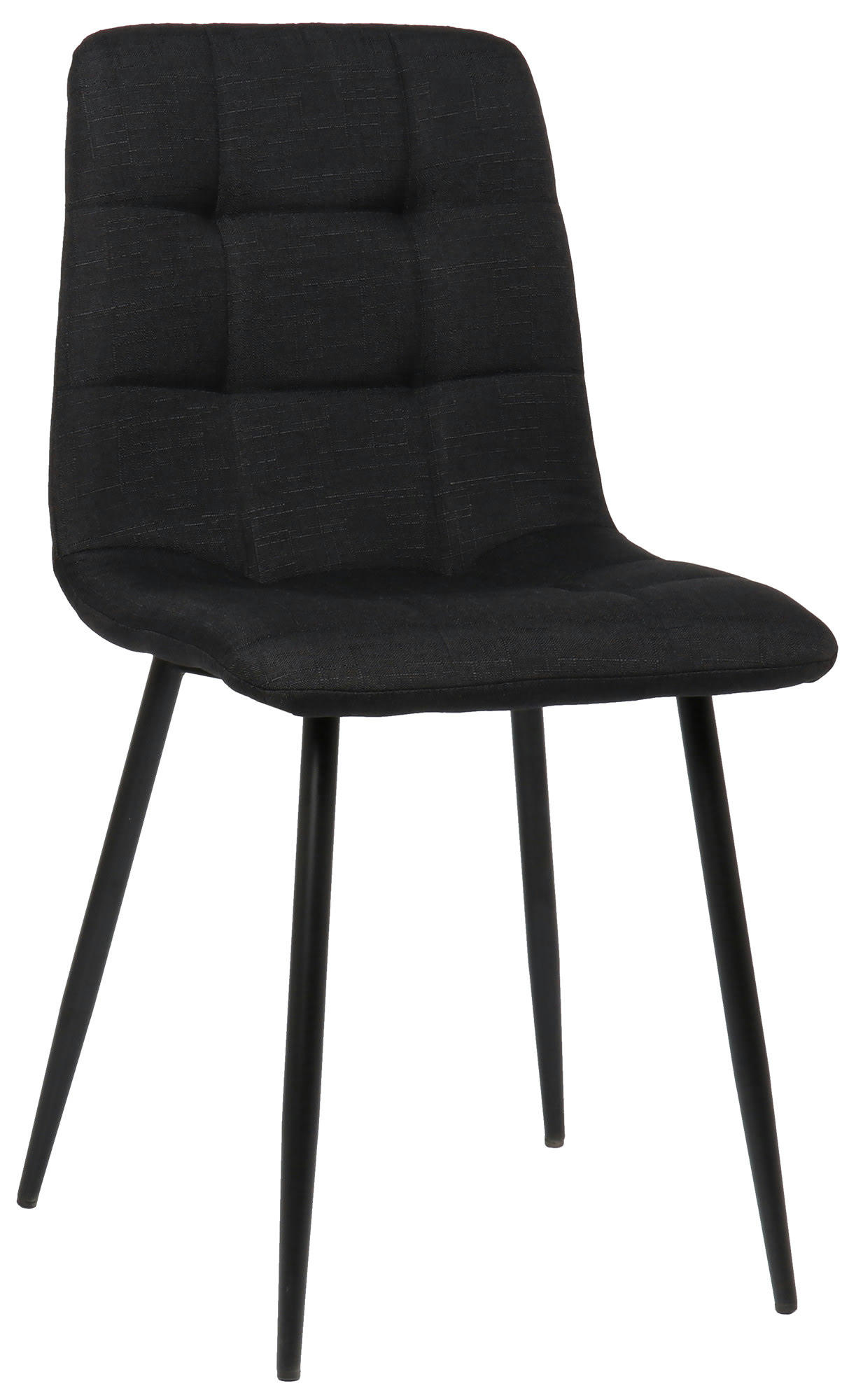 TILDE - Chaise de salle à manger avec pieds en métal en tissu Noir