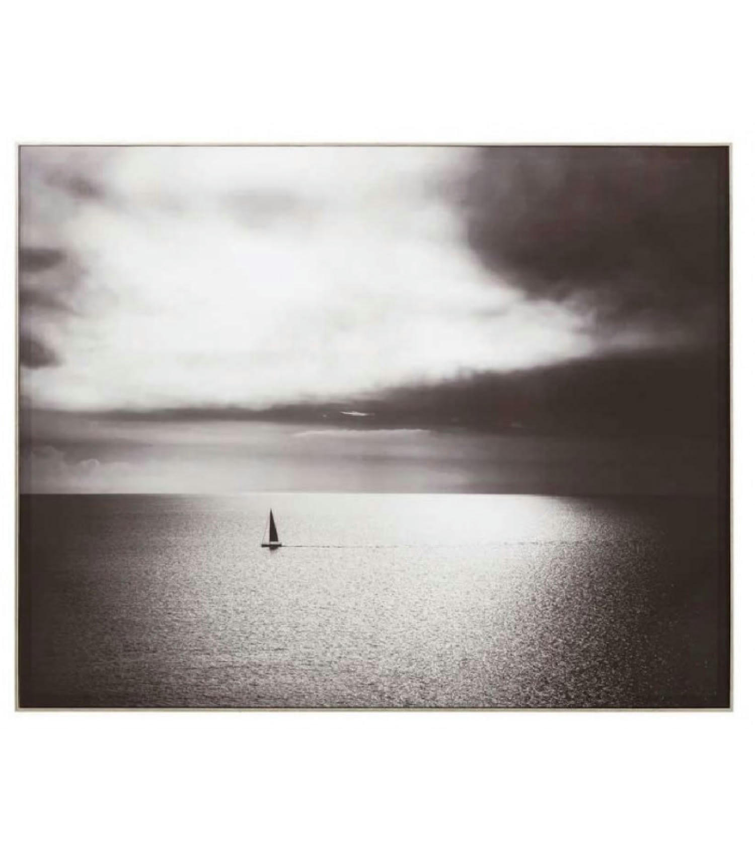 BATEAU - Tableau décoratif photo noir et blanc 100x80cm