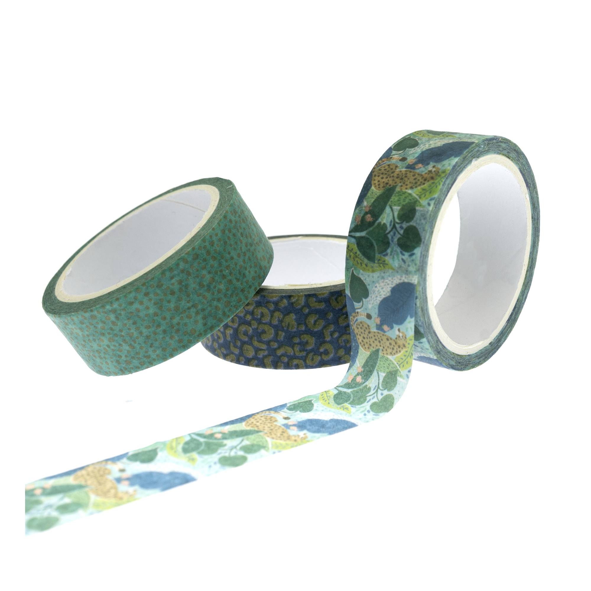 Green Pattern Washi Tape 5m 3 Pack