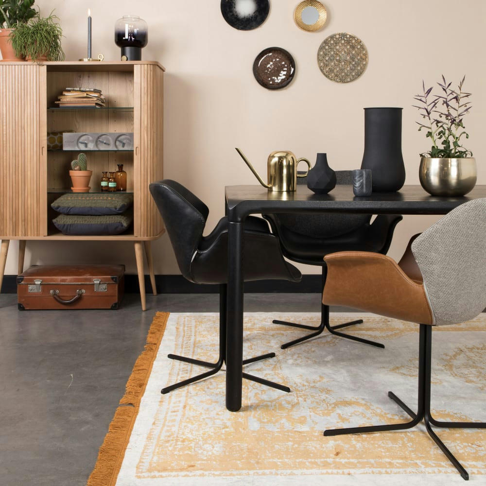 NIKKI - 2 fauteuils de table design noir