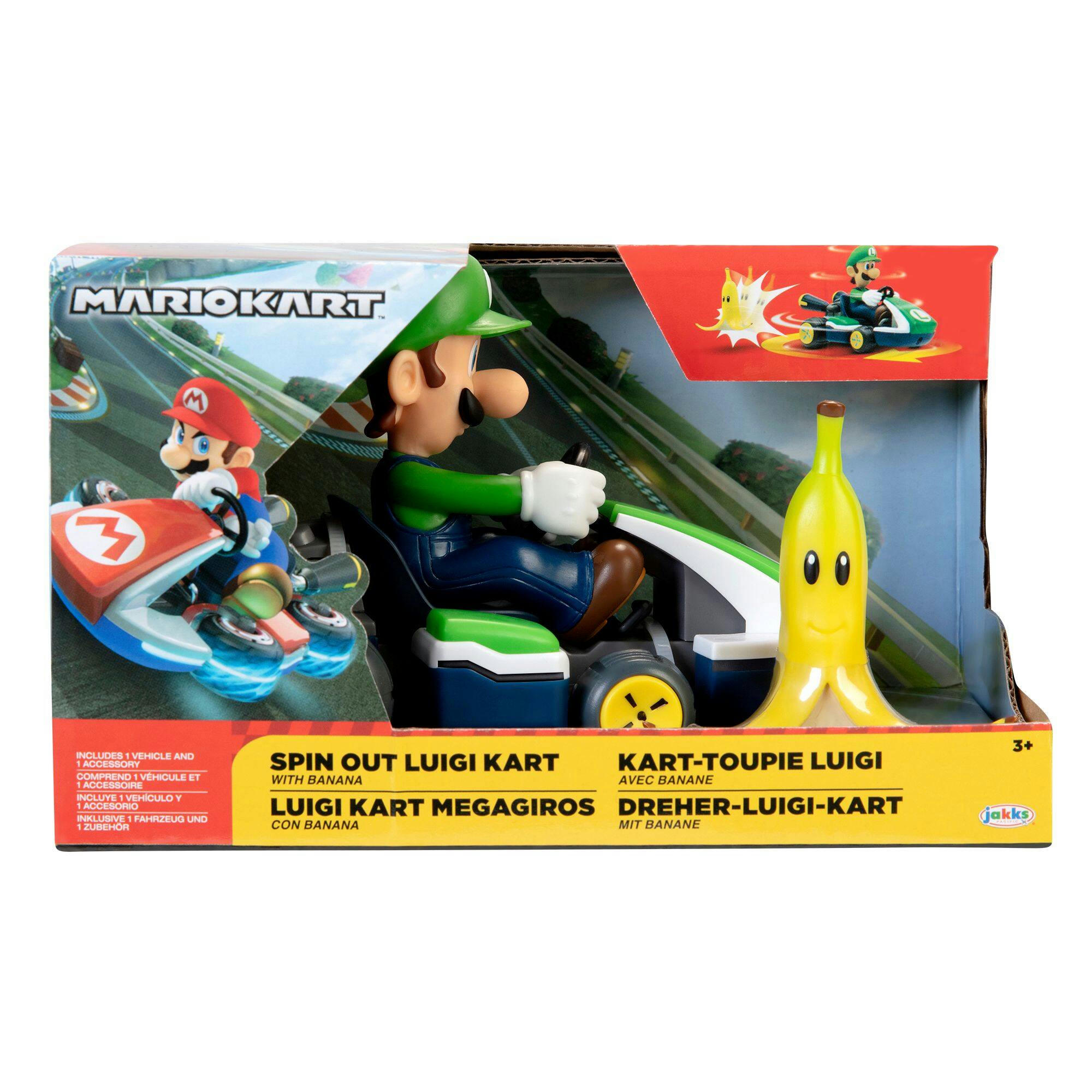 Nintendo Super Mario Spin Out Kart Toy - Mario or Luigi, Age 3+