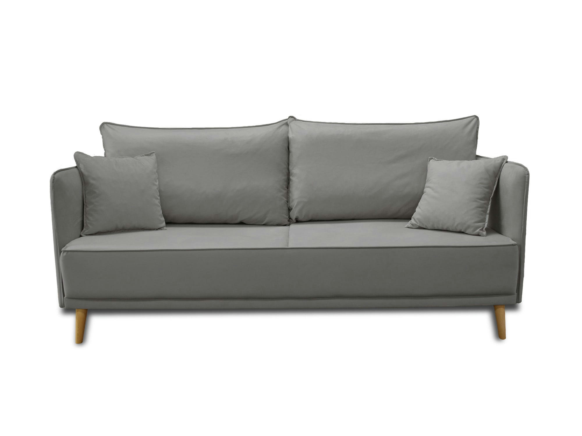 GRENAT - Canapé droit 3 places en velours gris