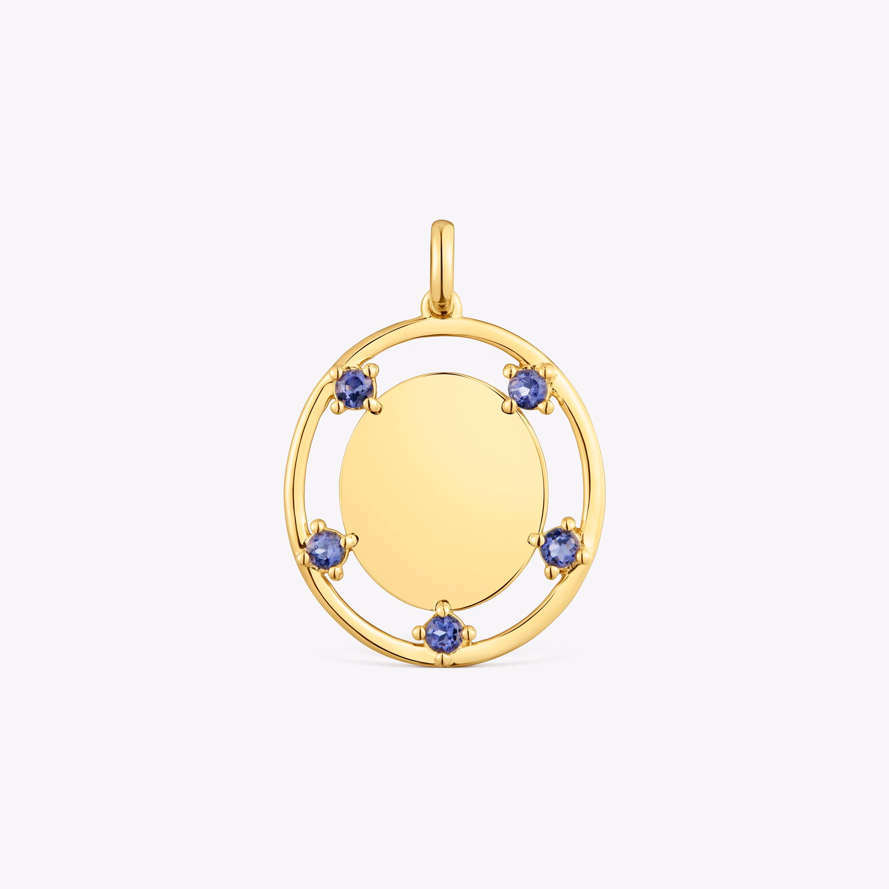 Colgante medalla de oro y iolitas TOUS Basics