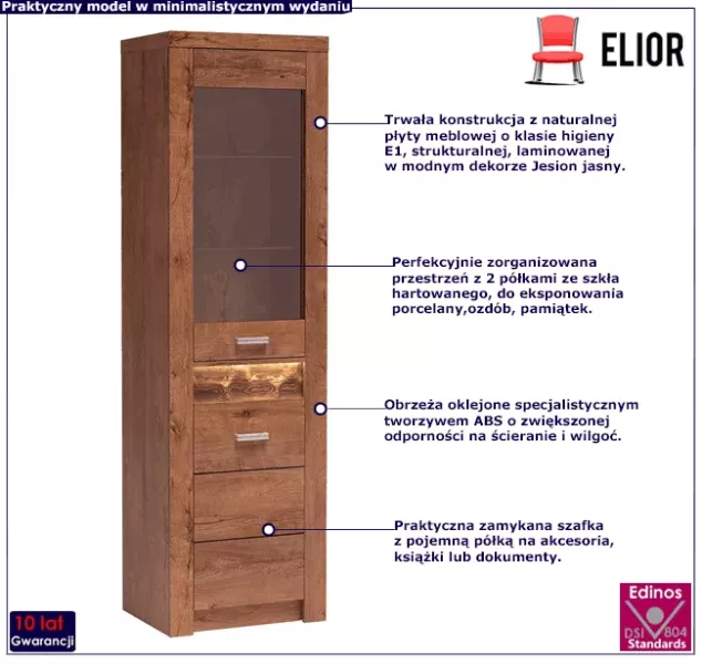 Półwitryna w kolorze jesion jasny - Veska