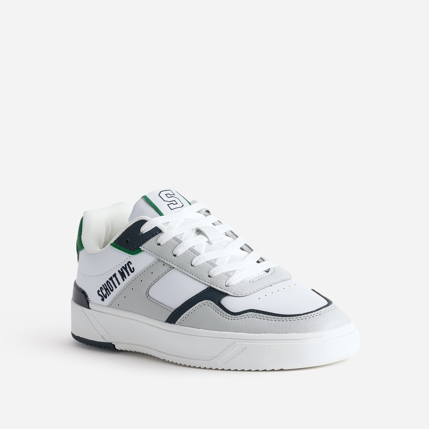 Basket SCHOTT blanche, grise et verte